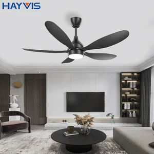 High Quality Home Living Room Dining Room Iron Remote Control Five Leaf 52 Inch 3CCT Light LED Ceiling Fan Light