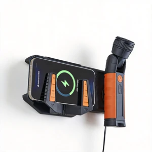 Wireless Charging Focus Flashlight 900LM Dual Beam Spot Flood 180 Degree Rotating Head Magnet Base Ready