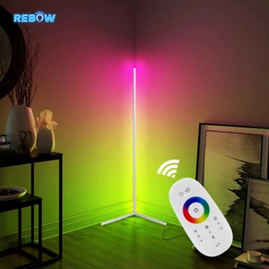 Drop Shipping Home Decor Standing Outdoor Decorative Tripod Modern Corner Led Shelf Corner Floor Lamp Rgb