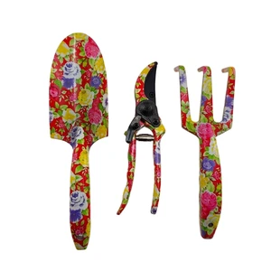 Gardening Tools Set of Three Sets of Aluminum Printed Garden Tool Set Printed Shovel Patio Flower Gardening Tools