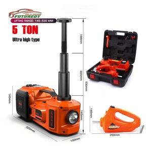 4 in 1 Electric Hydraulic Jack 5 Ton 12V 145-530mm with Inflator Pump and Impact Wrench for Car Truck Lifting Commercial Garage
