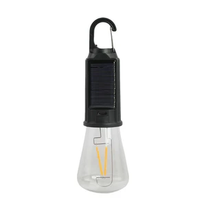Solar Double Tungsten Wire Camping Light Type-c Rechargeable Portable Outdoor Atmosphere Light with Hook Warm Camp