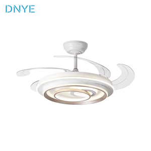 Invisible Ceiling Fan Light 52 Inch Acrylic Lampshade Intelligent Dimming Six Speed Low Noise Household Fan Light