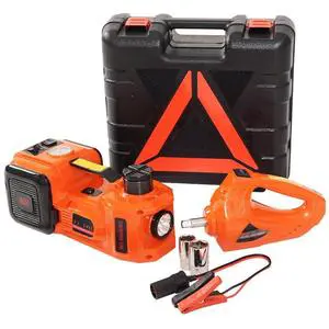 EW EWY01 5T 12V Electric Hydraulic Car Jack with Impact Wrench Tire Inflator Auto Repair Kit 1 Year Warranty