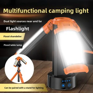 Foldable Tripod LED Camping Light Flashlight Telescopic Height Adjustable 360 Rotatable Rechargeable Waterproof Tent Light