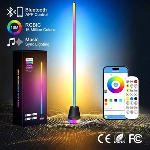 Dimmable RGBIC LED Floor Lamp Adjustable Music Sync Function for Party Standing Lamp/Indoor Lights