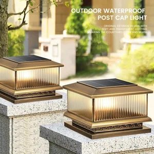 Custom High Quality LED Solar Column Light for Home Villa Hotel-Warm Waterproof with Battery Power for Garden Use