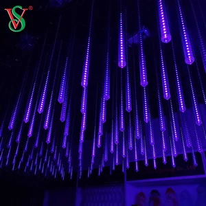 Christmas Customize 12V WS2811 Addressable RGB 360 Degree Led Meteor Tube DMX Meteor Shower Pixel Light