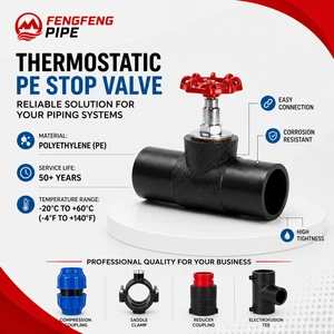 75mm HDPE/PE80/PE100 Water Valve High Pressure Hdpe Pipe Valve Corrosion-Resistant Butt Fusion Plastic Stop Valve