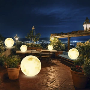 LED Plastic Moon-Shaped IP55 Waterproof Dimmable Night Light Outdoor Landscape Lamp 1-Year Warranty For Parks Courtyards Gardens