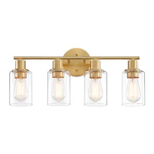 Bathroom Light 4-light Vanity Modern Design clear Glass Shade Bathroom Set Wall Lamp Vanity Light Mirror Wall Lamp