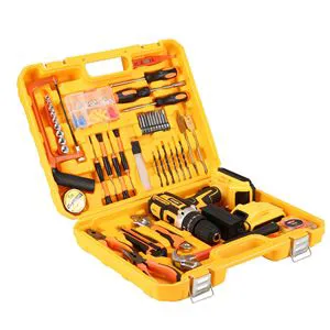 124-Piece Cordless Drill and Impact Driver Combo Kit, 21V Power Tool Set with Lithium Battery, Complete Mechanic Home Tool Box