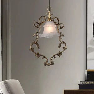 French Classical Luxury Small Chandelier European-style Villa Bedroom Bedside Lamps Dewaxed Copper Retro Light Luxury Lighting