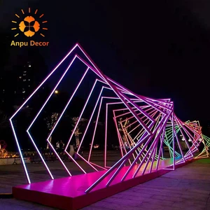 Led Giant Frame Neon Wedding Path Tunnel Motif Lights for Wedding Stage Backdrop Decoration