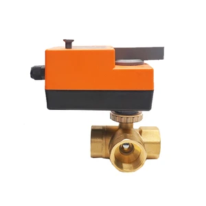 Winner Winvall Manual Handle Operated 24v Motorized Actuator Control Valves 3 Way Electric Motorized Brass Water Ball Valve