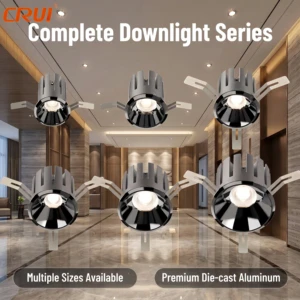 Modern 12W Aluminum Anti-Glare Slim Recessed COB Ceiling LED Down Light With Remote Control Downlight For Retail Store