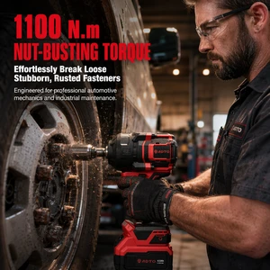 Industrial 1100Nm Nut-Busting Torque Brushless Impact Wrench 20V Cordless 1/2 Inch Impact Gun 950Nm High Torque for Heavy Truck