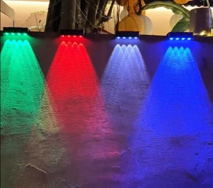 Hot Sales IP65 RGBW 4 LED Wall Wash Light Solar Wall Lights Waterproof Garden Lighting Decorations for Stair Garden Courtyard