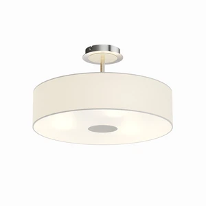 Timeless Ceiling Light Josia Made of White Fabric Ceiling Lamp Drum Pendant Light