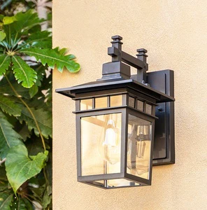 Outdoor Glass Wall Lamp Lights Exterior Wall Mounted Aluminium Garden Wall Lamp