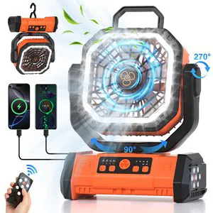 2026 Trending Outdoor Camping Fan 20000mAh Long Lasting Battery with LED Light Whole