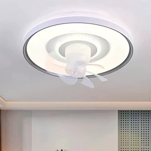 Ultra-thin Smart Ceiling Fan Light with Swing Function, Powerful Silent All-in-one Fan Chandelier for Bedroom, Room Wholesale