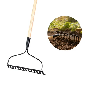 Multifunctional High-Efficiency Garden Tool Metal Rake Garden Rake Leaf Rake 14 Tines Agricultural Farm Plants Steel Bow Rake