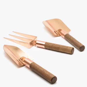 New Arrival High-Quality Copper-Coated Stainless Steel Garden Tool Set with Wood Handle