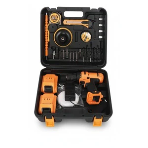 23PCS Cordless Drill Power Tool Set with Plastic Carry Case