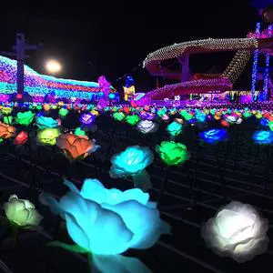 LED Waterproof Garden Lamp for Outdoor Lawn Lights Ground Insertion for Rose Decorations and Engineering