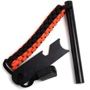 5inches Camp Bushcraft Paracord Handle Flint Fire Starter Survival Sparking Ferrocerium Rod Lighter