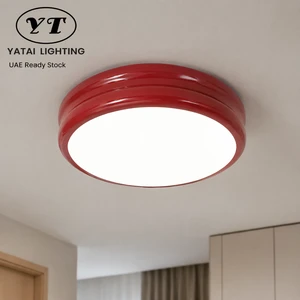 Modern Round Led Ceiling Light Acrylic Iron Remote Dimmable Tri Color Flush Mount 58W 30Cm For Bedroom Living Room