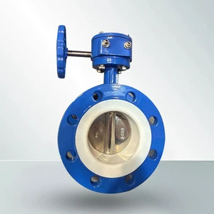 Professional Manufacturer of Corrosion-resistant Acid-resistant PTFE Handwheel Manual Flange Butterfly Valves for Water DN250