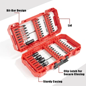 TOOLJOY 43pcs S2 Steel Screwdriver Bits Set 1/4 Hex Shank Impact Ready Magnetic Heavy Duty Impact Bit Set For Power Drills