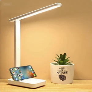 USB Modern Desk Lamp Folding Night Light Table Lamp with Three-Color Temperature Stepless Dimming Reading Light for Study