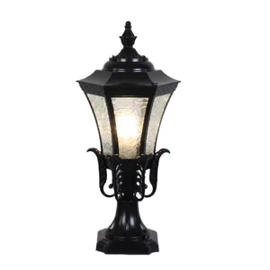 Luxury Retro Solar LED E27 Waterproof Outdoor Guardrail Column Garden Door Light with IP65 Rating