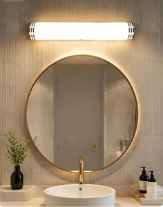 Modern Linear LED Vanity Mirror Light Chrome Housing IP44 Waterproof Indoor Bathroom Wall Lamp for Commercial Hotel Projects