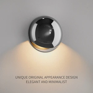 Aisilan Luxury Art Outdoor Waterproof Yard Street Balcony Ball Circle Chrome Led Living Room Decoration Washer Wall Light Lamp