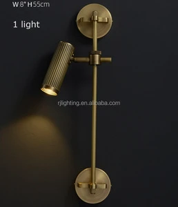 Luxury 30'' Modern Indoor Villa Bathroom Vanity Bed Side Brass Wall Lamp LED Mirror Light Copper Body Bedroom Warm White Light