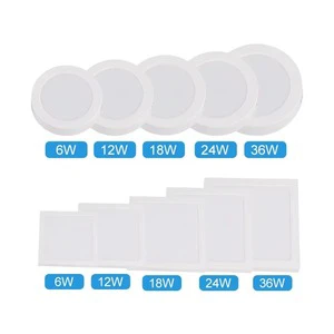 Hot Selling 6W 12W 18W 24W 36W Surface Mounted High Brightness Panel Light Square Round Led Panel Lamp for Indoor Room
