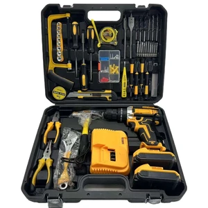 118pcs Cordless Drill Tool Kit 21V Lithium Battery Power Tools Combo Set with Hand Tools DIY Projects