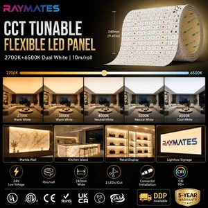 OEM ODM CustomLED Sheet 24V 10M Roll Dual CCT Tunable Flex LED Sheet for Onxy Backlit Wall Lighting Cuttable Flex LED Sheet