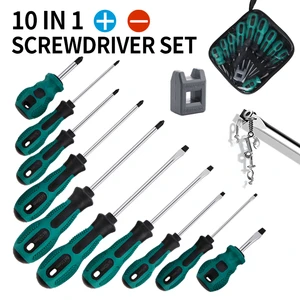 Chrome Vanadium Steel Phillips Cross Shaped Magnetic Tip Flat Mouth Screwdriver Set Metric DIY Home Appliance Maintenance