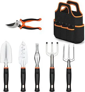 SUNSHINE Hand Tool Heavy Duty Garden Tools Set With Bag Floral Shovel Weeder for Women