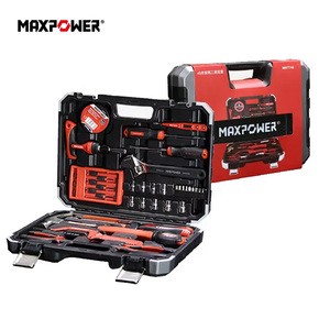 MAXPOWER 45 Pieces Woodworking DIY Hand Tool Box Home Professional Maintenance Tool Kit Set