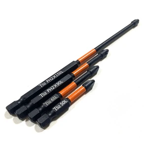 Factory Wholesale Chrome Steel OEM Anti Slip Screwdriver Bits Set 1/4 Inch Hex Shank Phillips Pozidriv Magnetic Screwdriver Bit
