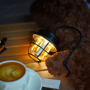 Portable Retro LED Camping Light Multifunctional Rechargeable USB Waterproof Tent Lighting for Outdoor Hiking Climbing