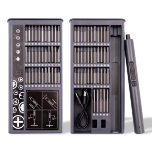 Promotion Multi-function Mini Electric Screwdriver 75 in 1 Magnetic Electronic Lithium-ion Charge Power Screwdriver Set