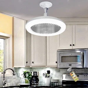 Modern 3 Color Dimming Room Hotel Desk E27 360 Rotating Mini Fan Lamp Led Ceiling Fan With Light and Remote