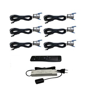 LED Mini Recessed Downlight DC12V Mini LED Spotlight 3W 6PCS With Remote Control for Terrace Balcony Pergola Carport